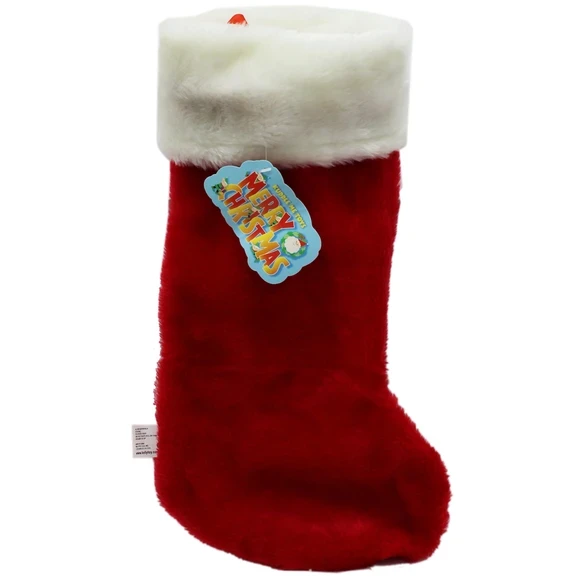 14" Fuzzy Christmas Santa Stocking